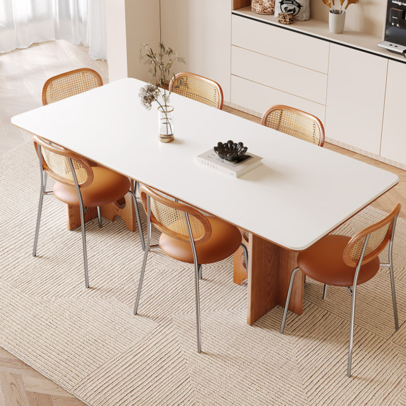 Ensemble de table de salle à manger rectangulaire de style français, H 29,5 po x L 70,8 po x l 35,4 po