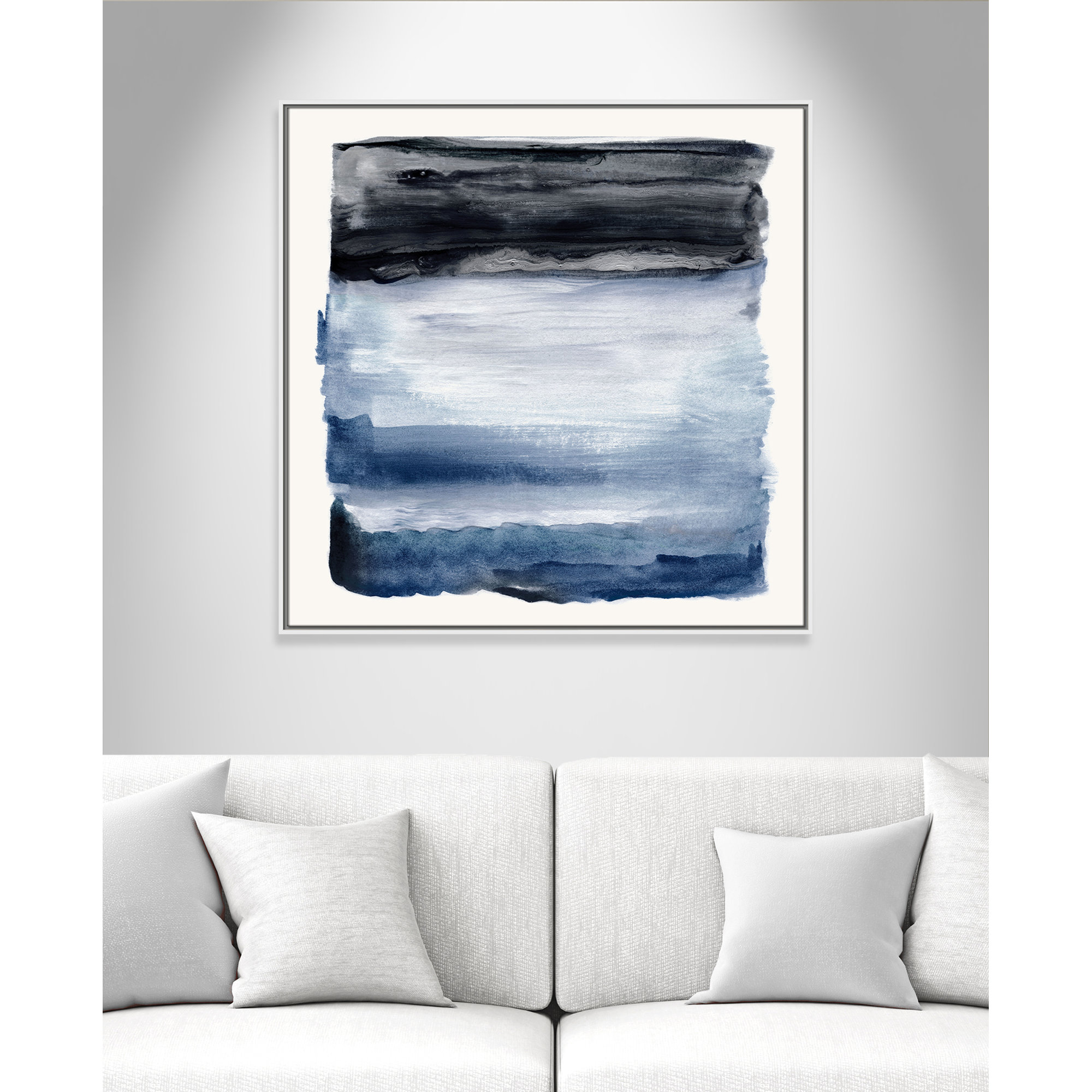 Navy Sky I Print by Nan, White, 37.5" H x 37.5" W