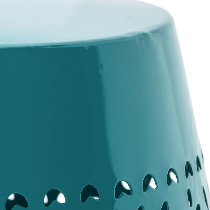 Table d'appoint moderne bleu sarcelle avec dentelle, 11,92 po x 11,92 po x 18,47 po, table décorative sans assemblage