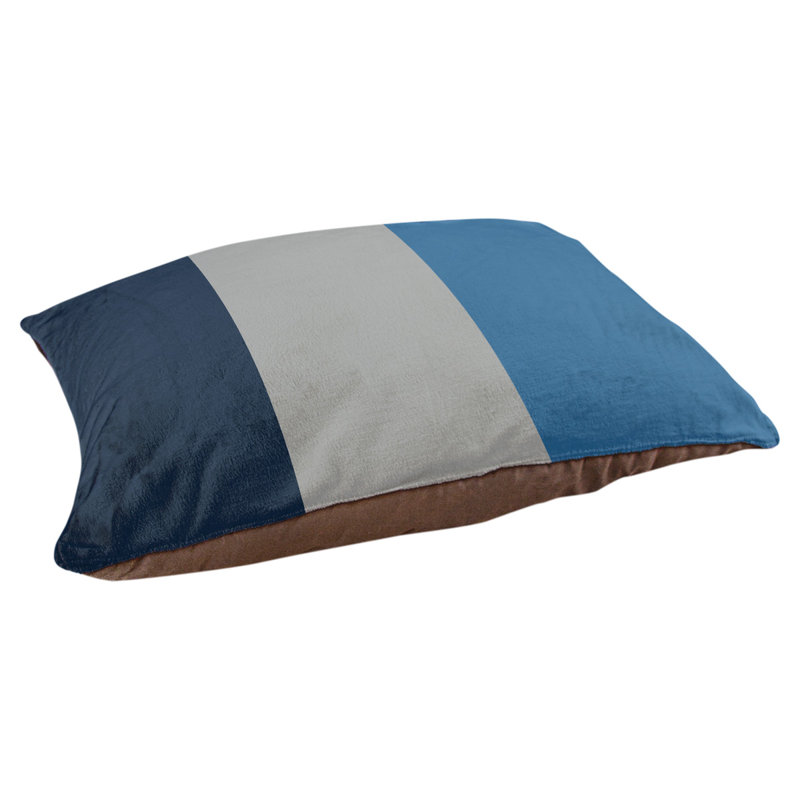 Coussin Minnesota, Bleu minuit / gris clair de lune / bleu lac, Grand (l 40 po x P 30 po x H 14 po)