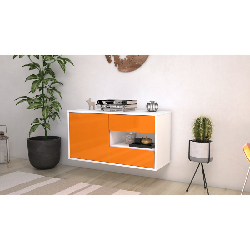 Marling TV Stand, Black/Orange