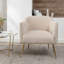 Chaise d'appoint moderne en velours avec pieds en métal, fauteuil de chambre avec cadre en bois, chaise d'appoint tendance pour salon, entrée de chambre à coucher-130383582