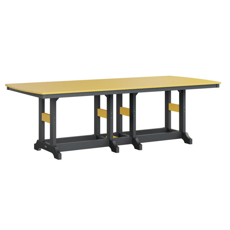 Table de salle à manger rectangulaire 96 po Berlin Gardens Garden Classic, Noir, Jaune soleil levant