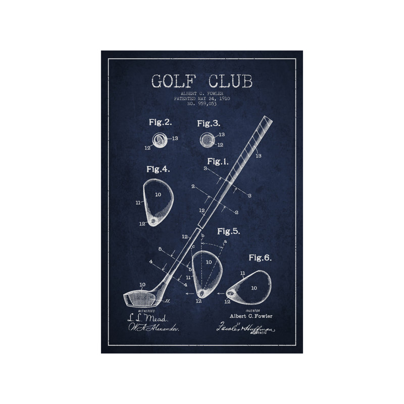 Golf Club Patent by Aged Pixel - Wrapped Canvas Print, 66.04 cm H x 45.72 cm W x 3.175 cm D