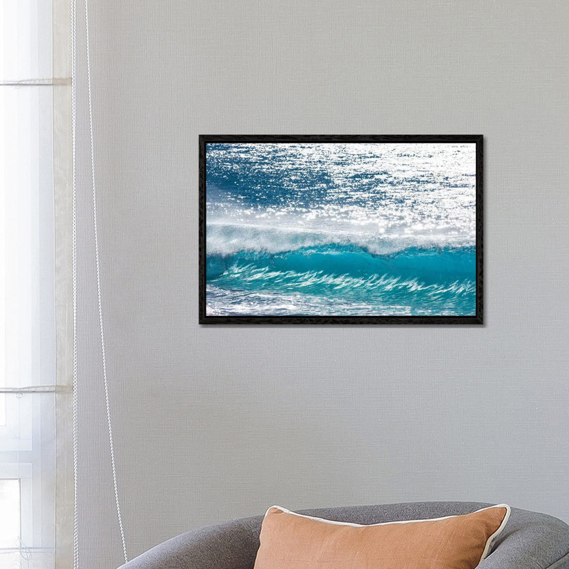 Turquoise Shimmer by Sean Davey - Gallery-Wrapped Canvas Giclée on Canvas, Black Framed, 66.04 cm H x 45.72 cm W