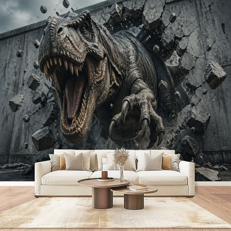 Adhésif mural pelez et collez, Tyrannosaurus Rex, L 100 po x l 144 po