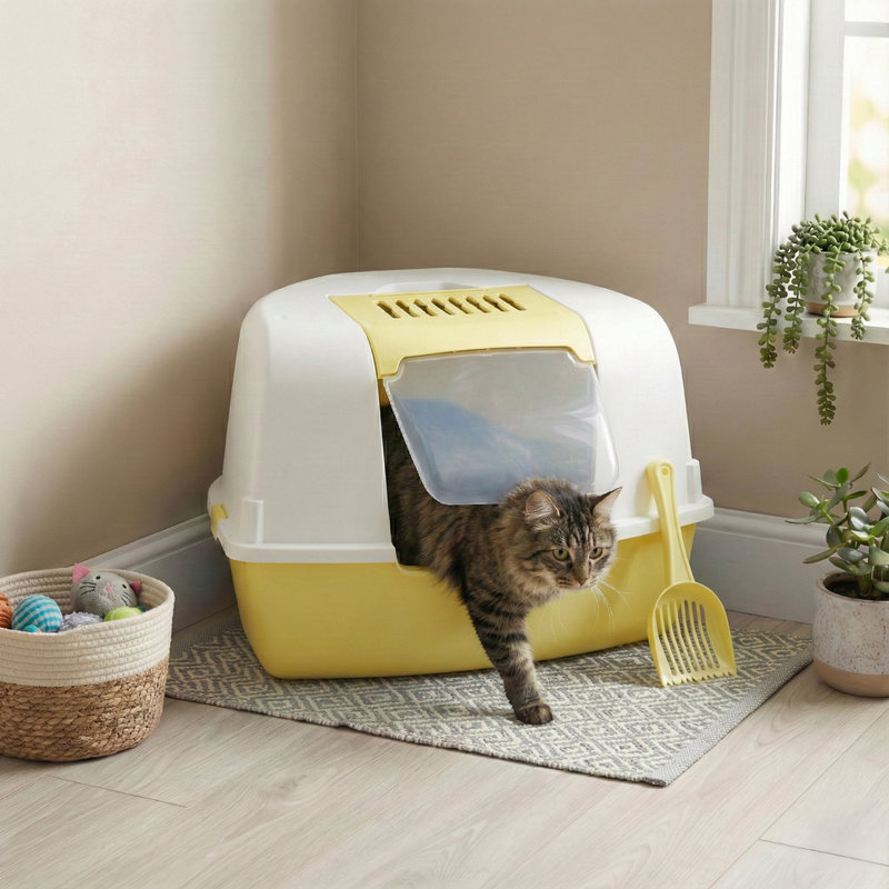 Plastic Litter Box, Yellow