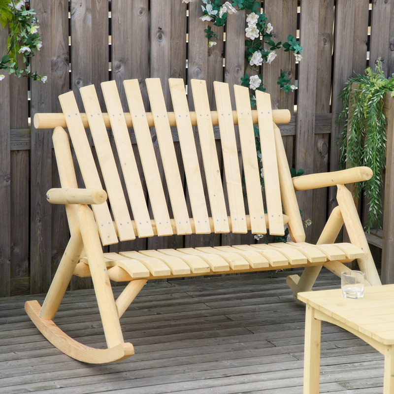 Chaise Adirondack berçante en bois massif Sanya