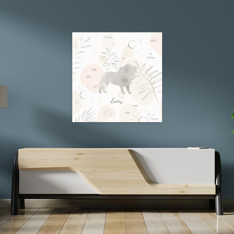 Art contemporain abstrait lion, H 36 po x l 36 po