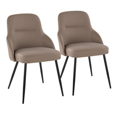 Chaise rembourrée York en métal chromé et similicuir blanc York - ensemble de 2