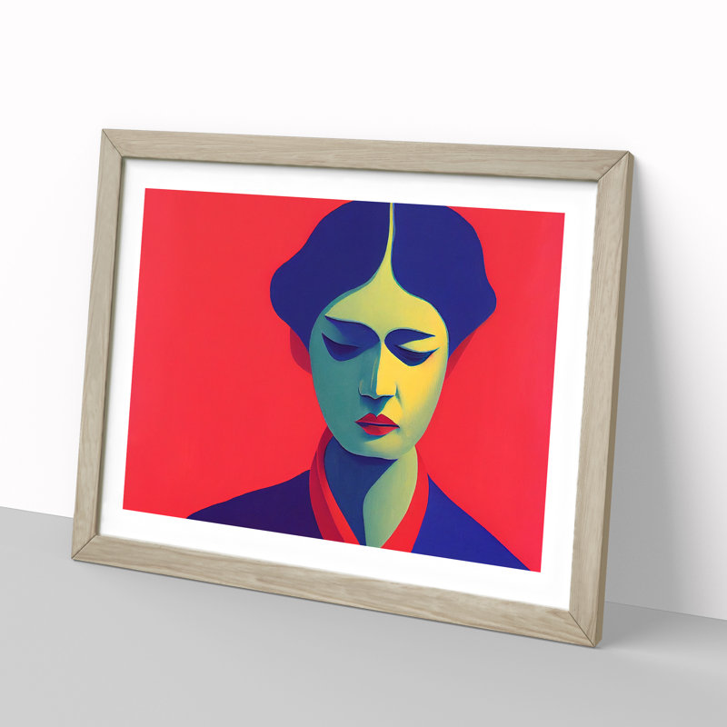XH1022-10291X Woman Modern Art Vol.1 Abstract - Single Picture Frame Print, 25cm H x 34cm W x 2cm D, Oak Framed