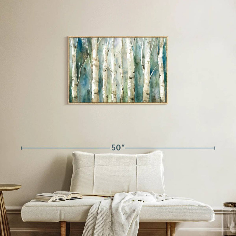 Birch River Walk, Cadre flottant en bois naturel, 31 po x 21 po