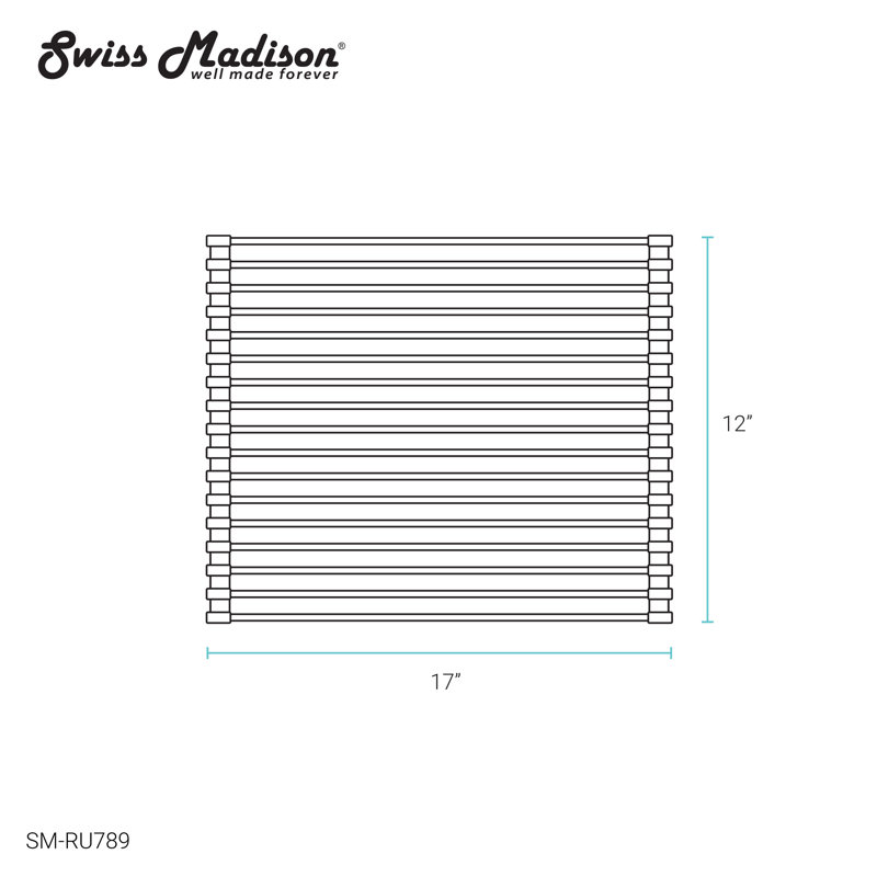 Grille d'évier en acier inoxydable 12 x 17 Swiss Madison
