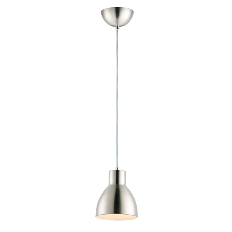 Wava 1-Light Single Dome Pendant, Satin Nickel