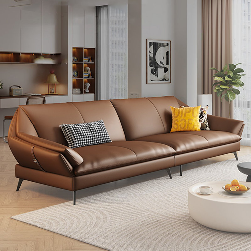 Canapé modulaire en cuir véritable, Café