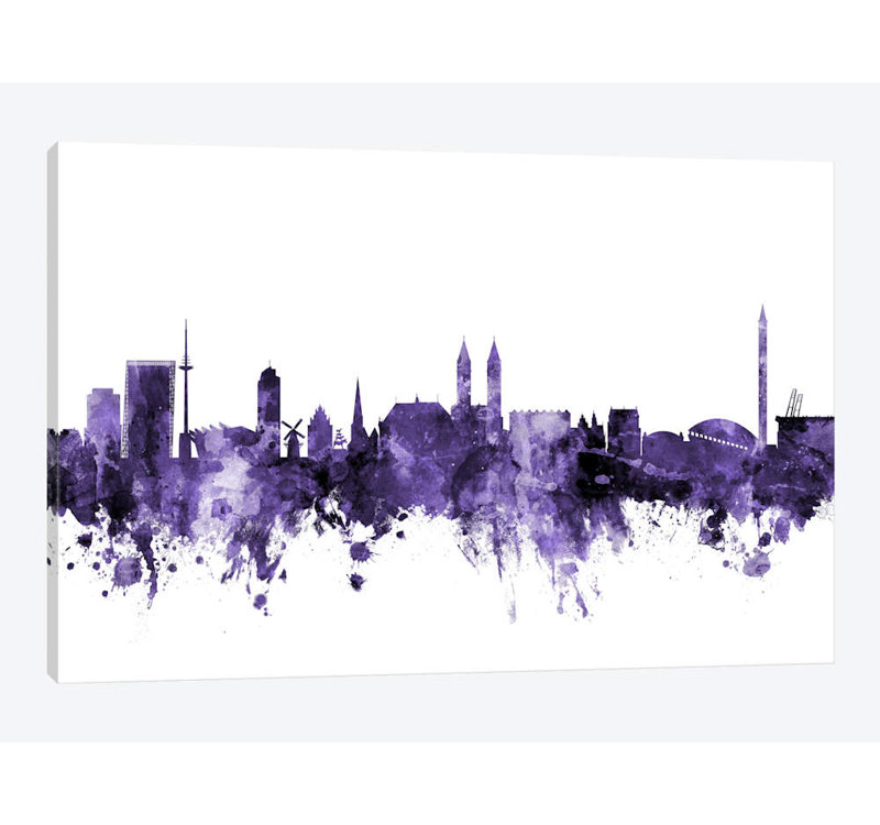 « bremen, germany horizon » par michael tompsett, impression sur toile tendue, 12 po x 18 po x 1,5 po, Pas de tapis