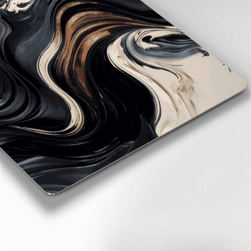 «Lyrical Abstraction 50», art mural gris en métal, H 8 po x l 8 po