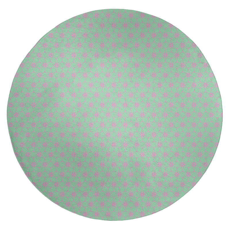 Chenille Floral Indoor Rug, Round 5'