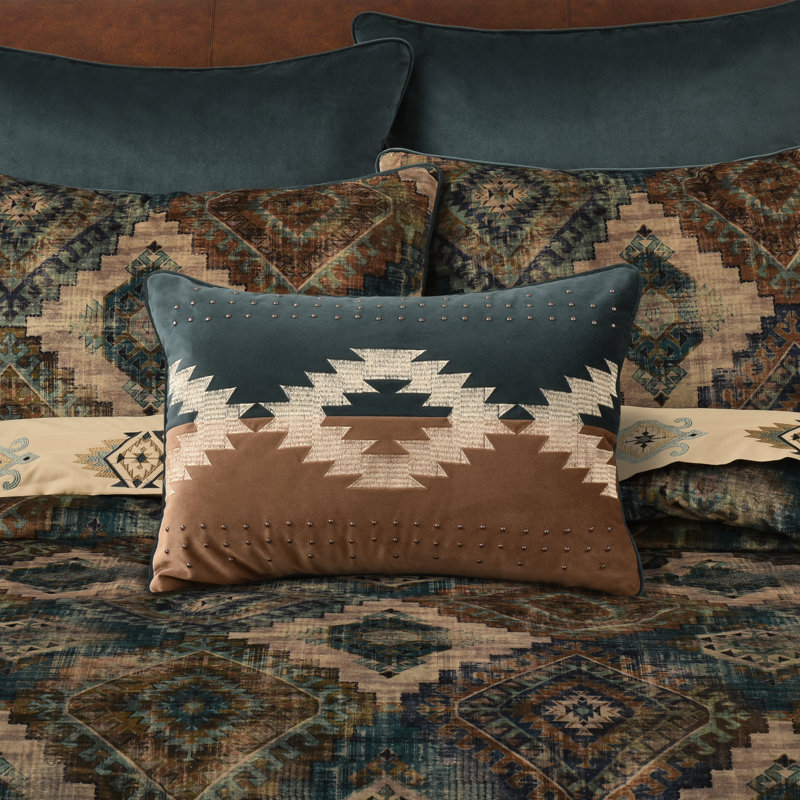 Coussin décoratif Baja, Carré, Sarcelle, H 20 po x l 20 po
