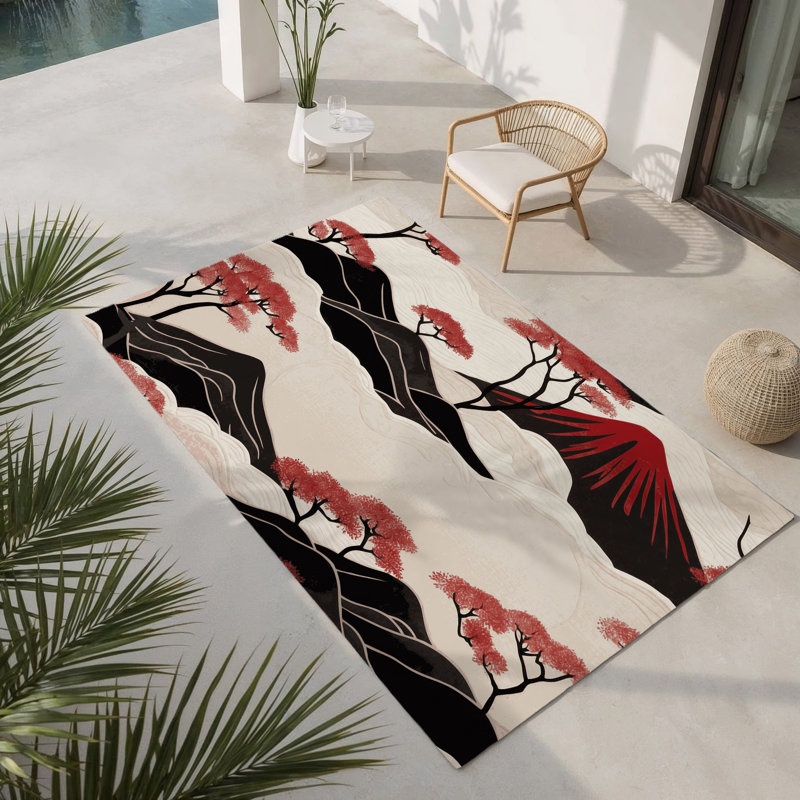 Tapis intérieur et extérieur Sakura Reflections, Rectangle 1 pi 6 po x 2 pi 6 po