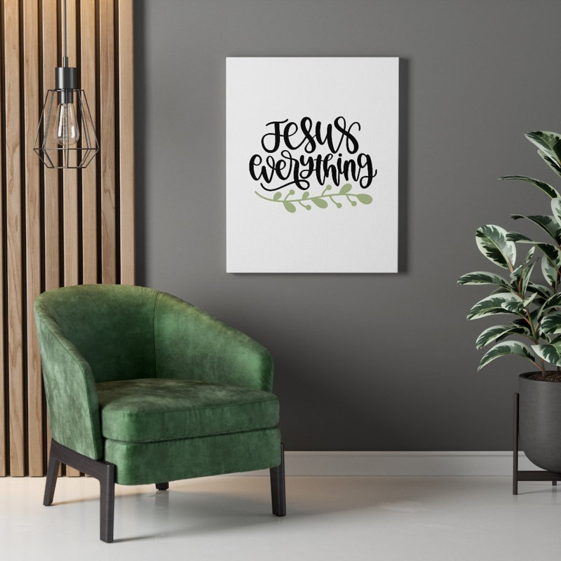 «Jesus Jesus», art textuel sur toile tendue, H 30 po x l 24 po x P 1,25 po