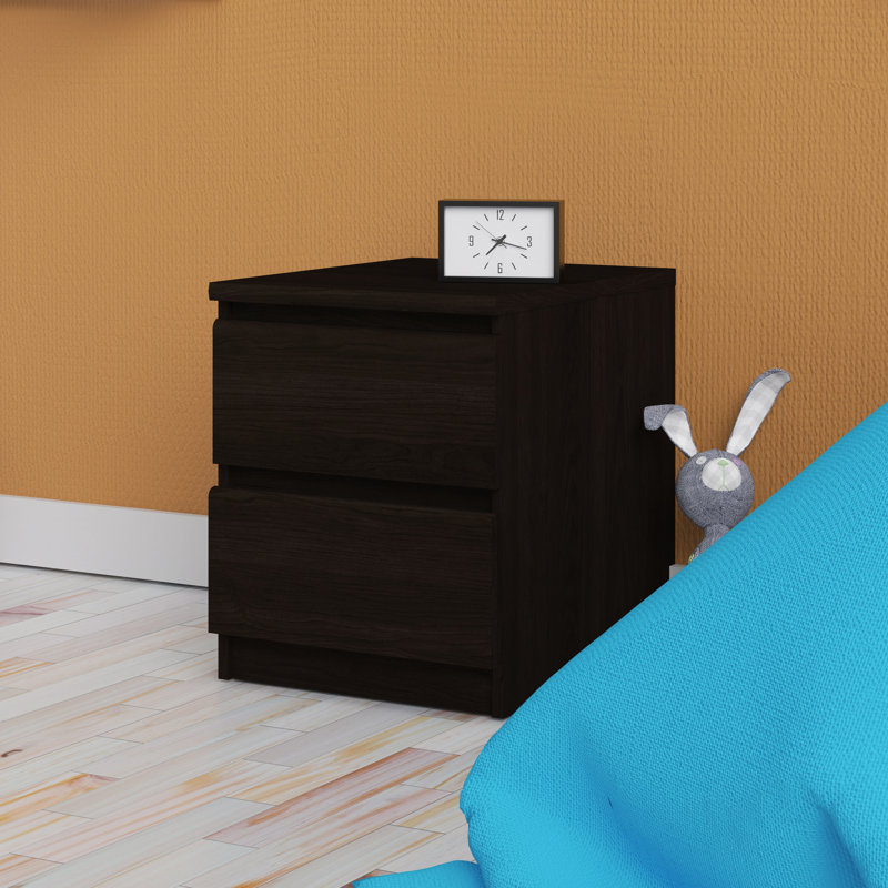 Anslie 40 cm W Bedside Table, Black