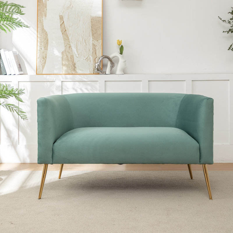 Cristen Upholstered Velvet Loveseat, Green
