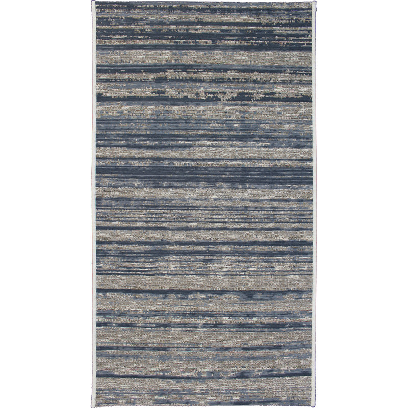 Tapis beige / noir tissé à plat, Rectangle 2 pi x 3 pi 7 po