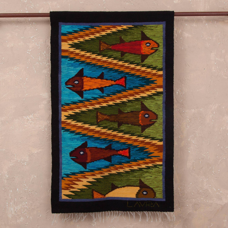 Tapisserie en laine de poisson andin