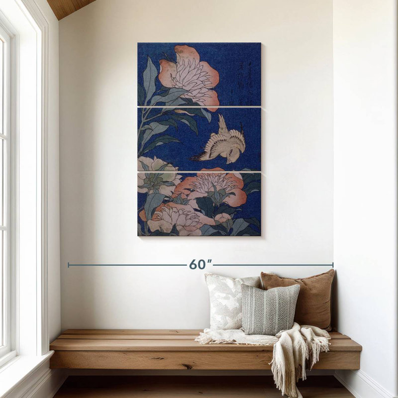 Brampt Peonies And Canary 1834, 45" H x 28" W