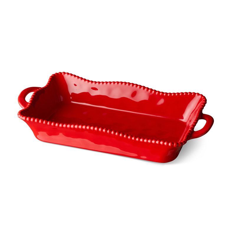 Boulanger en céramique Perlette Red, 16.25" x 8.5"