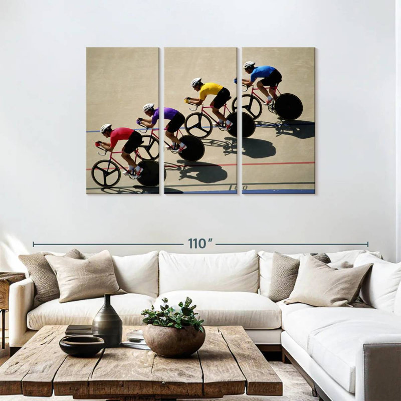 Male Track Cyclists, 48" H x 74" W