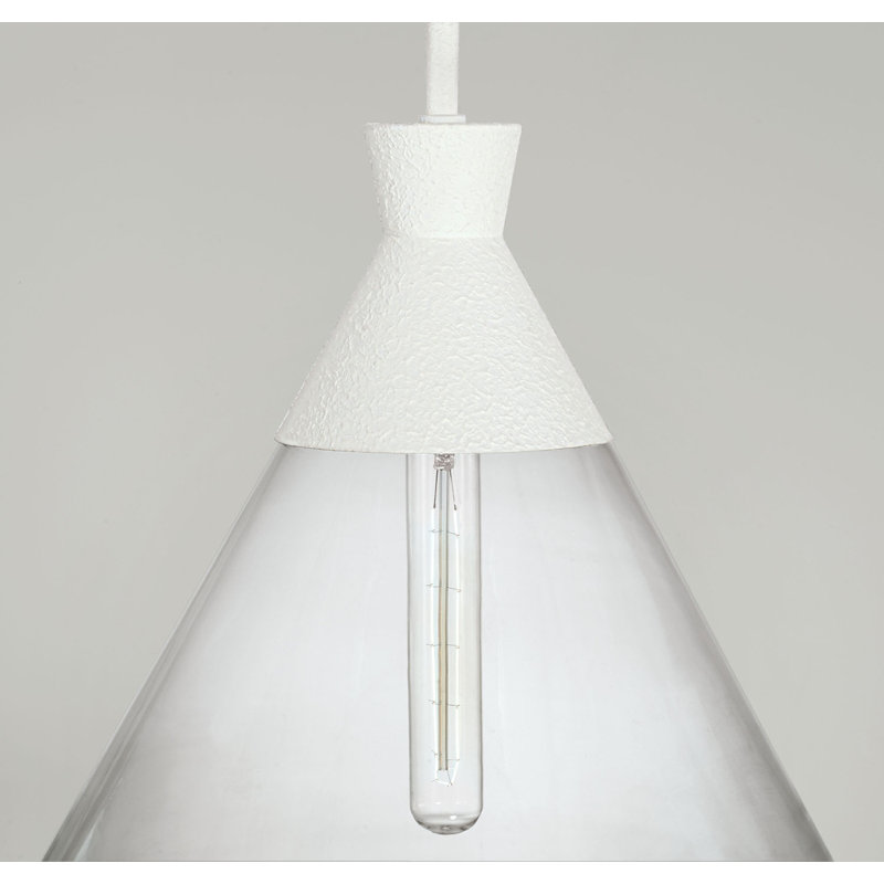 Luminaire suspendu conique à 1 lumière , Blanc