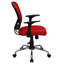 Chaise de bureau pivotante à dossier moyen en maillage avec accoudoirs et base en chrome-17744134