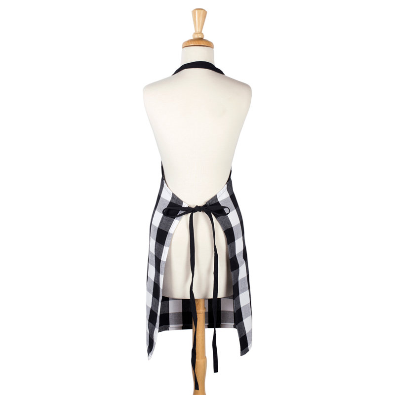 Wolsingham Plaid Cotton Apron Sets, Black