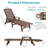 2-Piece All-Weather HDPE Wood Look Outdoor Chaise Lounge with Wheels, Cup Holder & 5-Position Adjustable Backrest-2029587994