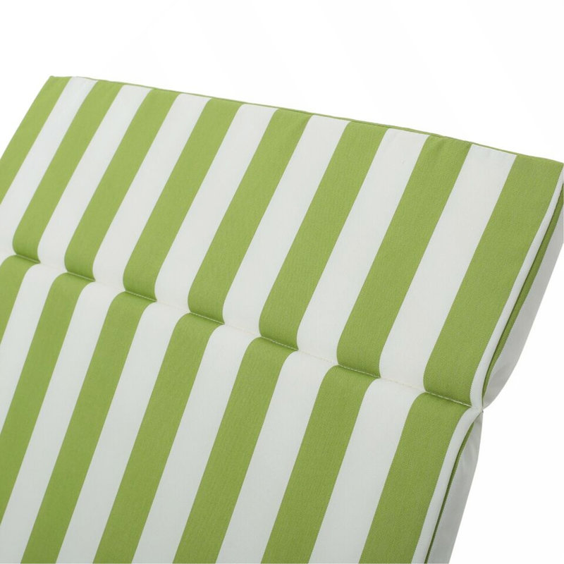 Coussins de remplacement pour chaise longue d'extérieur (ensemble de 2), 1.5" H x 79.25" W x 27.5" D, White+Green