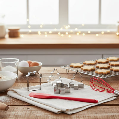 Ensemble de cuisson de Noël, couteau de Noël, spatule, rouleau à pâtisserie 5 pièces