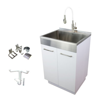 23.6 " L x 19.7 " W Freestanding Laundry Sink with Faucet