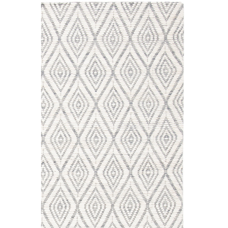 Tapis géométrique en laine et en coton tissé à la main avec latex Marbella, Rectangle 5 pi x 8 pi