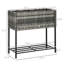 Lit de jardin portatif surélevé avec rangement pour outils et aspect rotin pour diverses plantes-480939035