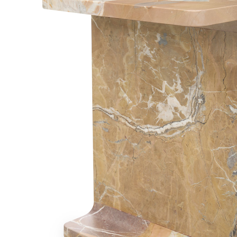 Table d'appoint en marbre Delaney, Brun rouille