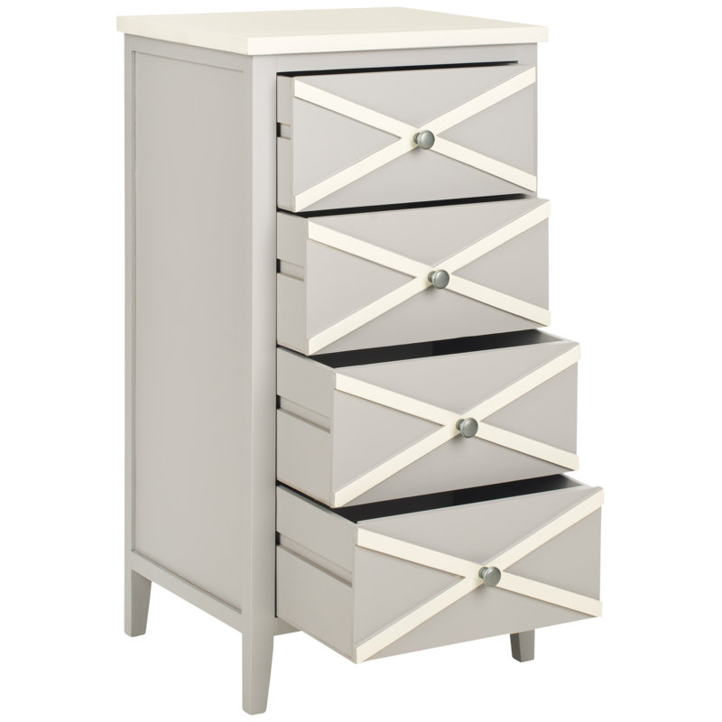 Emmanuelle 4 tiroir Table de bout, Gris