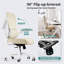 Chaise de bureau ergonomique, chaises de bureau en maille avec roulettes 330 LBS Home, chaise de jeu confortable, chaise de bureau à haut dossier pour de longues heures (beige)
