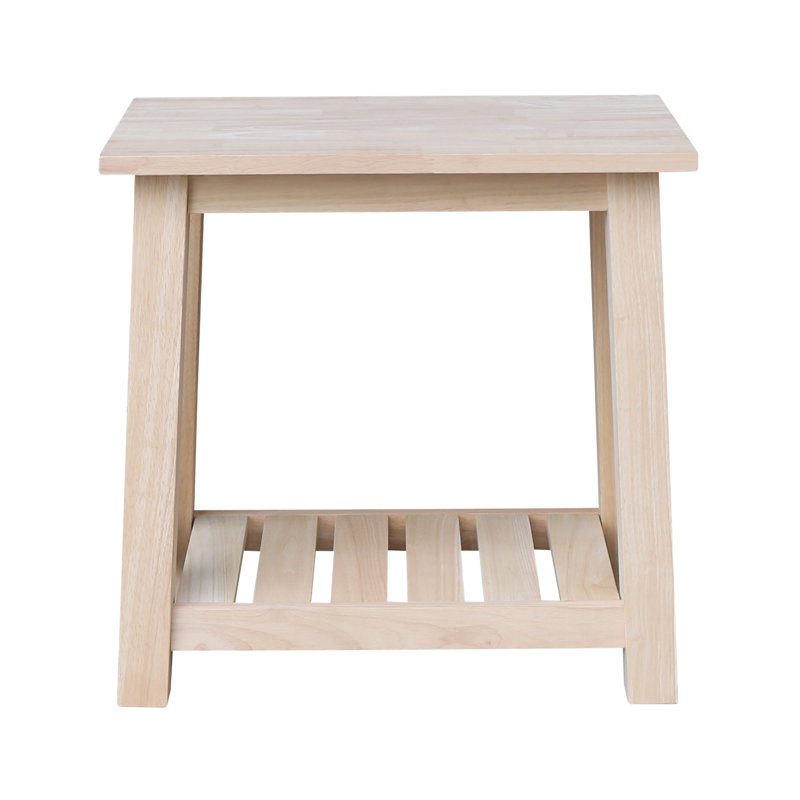 Solid Wood End Table, Unfinished, 24" H x 24" W x 18" D