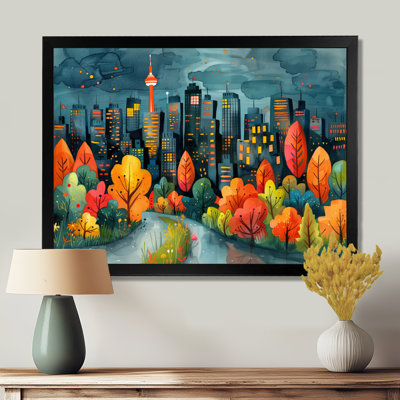 «Orange Orange Toronto Cityscape At Spring I - City Toronto», reproduction d'art murale