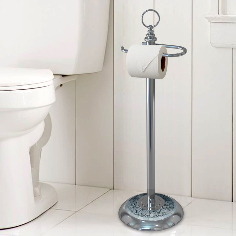 NU Steel Freestanding Toilet Tissue Holder; Chrome