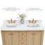 Ensemble de meuble-lavabo 60 po en chêne américain avec plateau en quartz blanc Aston-125959543-125959541