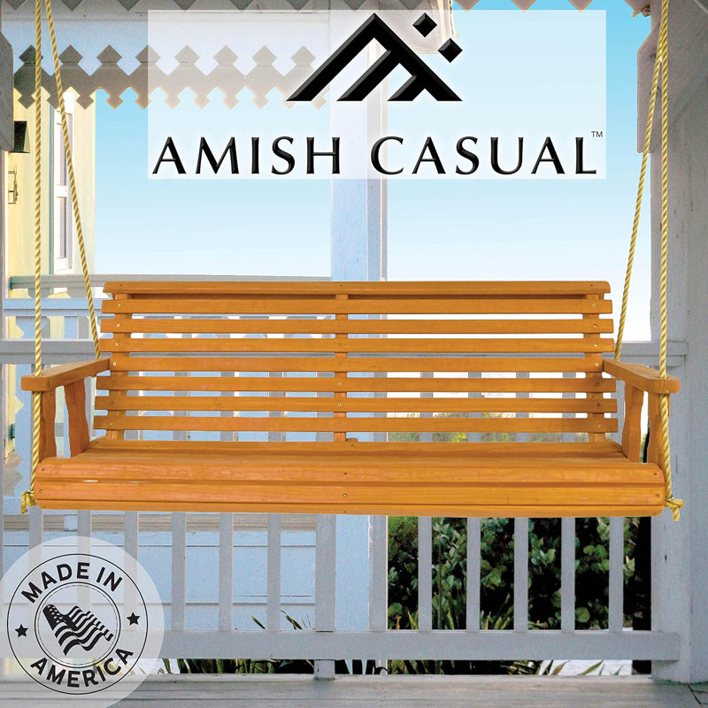 Amish Casual 700 lb Balancelle de véranda avec 4 cordes, Cèdre