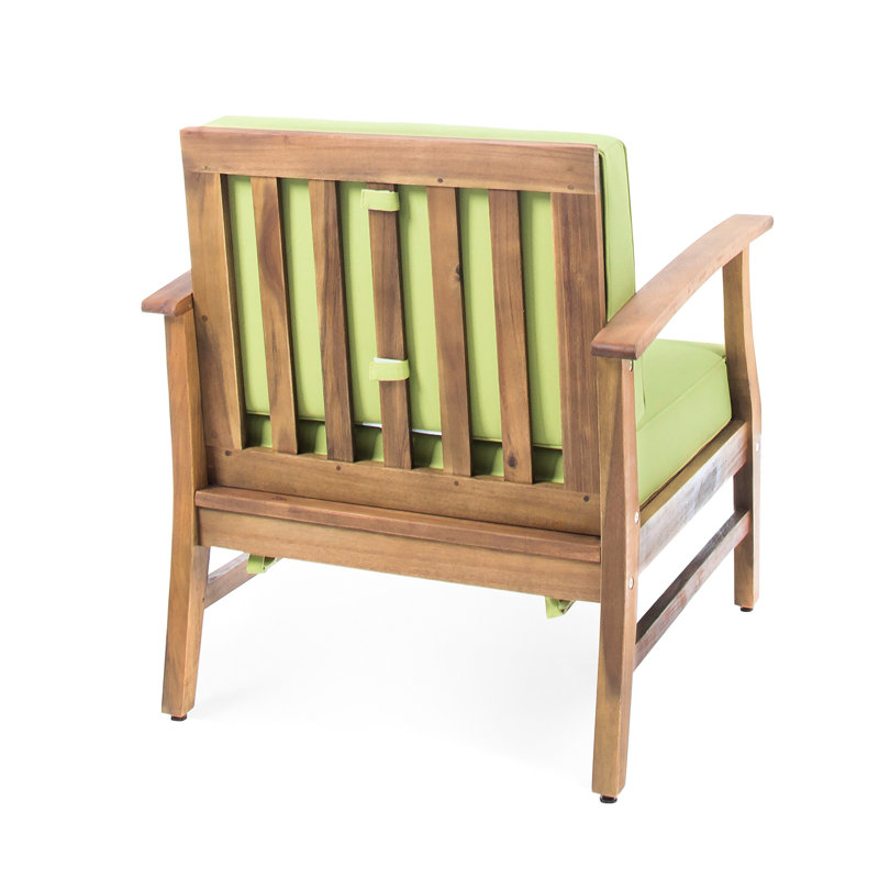 Club Chair, Manufactured With Long-Lasting Wood And Slats Patio Crafted From Slat Panel Appearance, Green